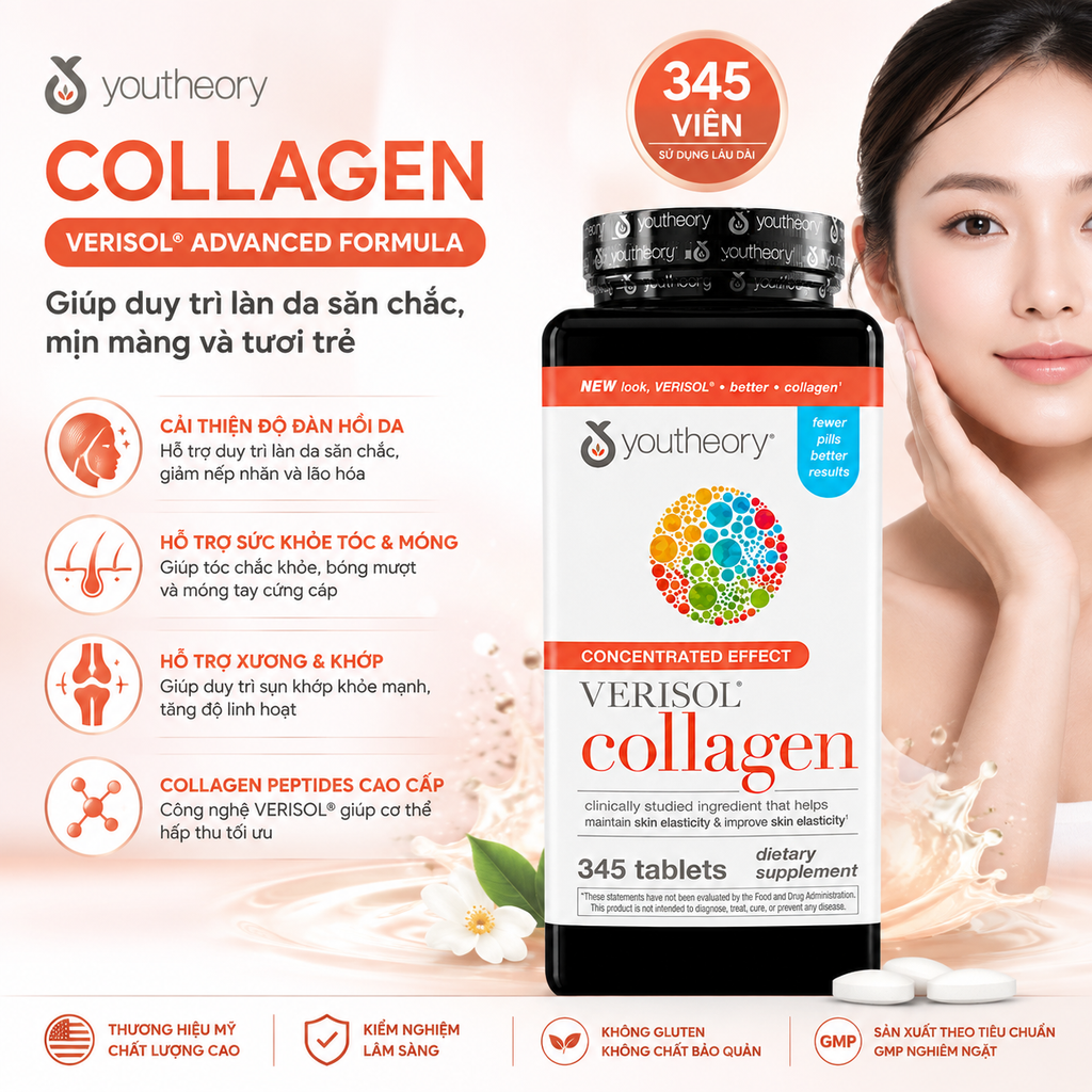 Viên Uống Collagen Youtheory - 345 Viên