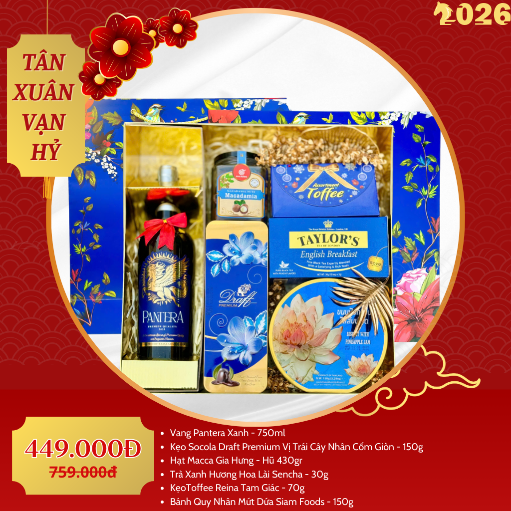 Hộp Quà Tết Cao Cấp 2026 – Tân Xuân Vạn Hỷ