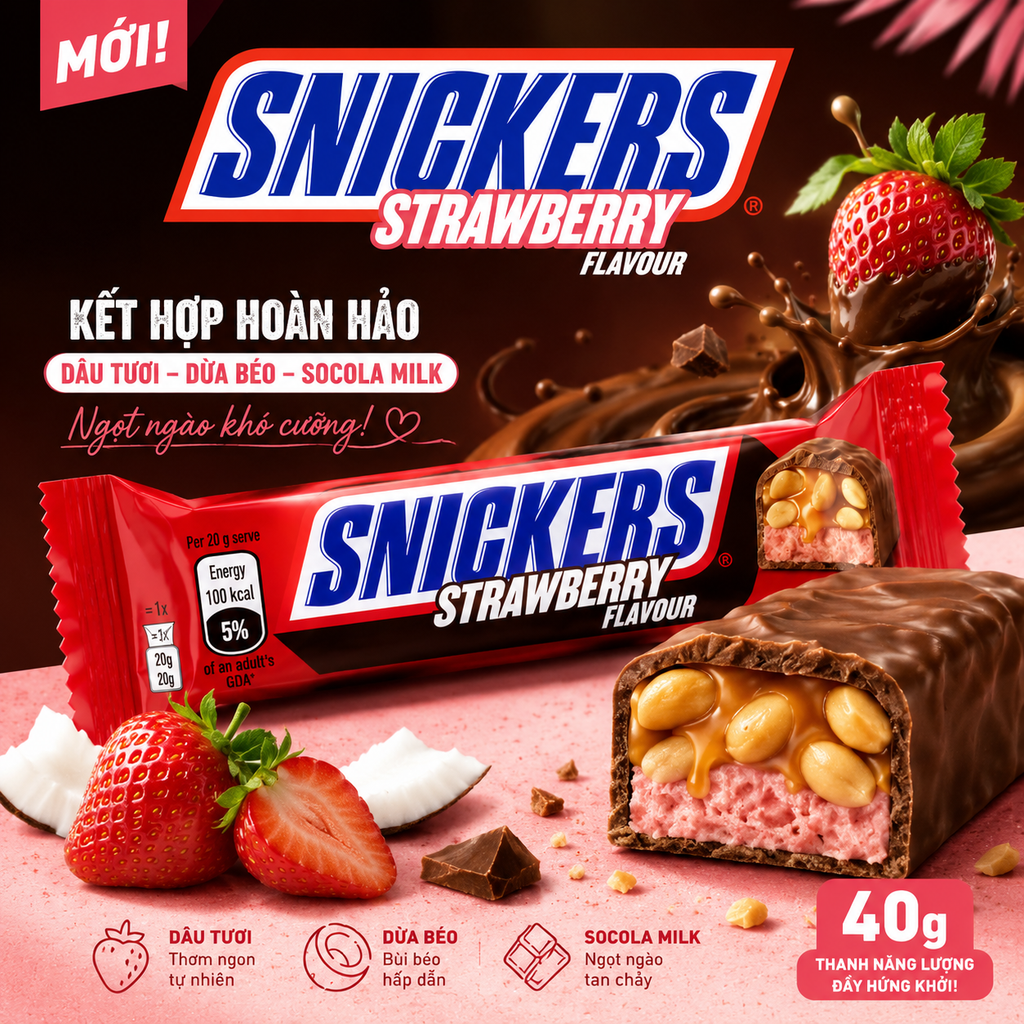 Socola Snickers Strawberry - 40g