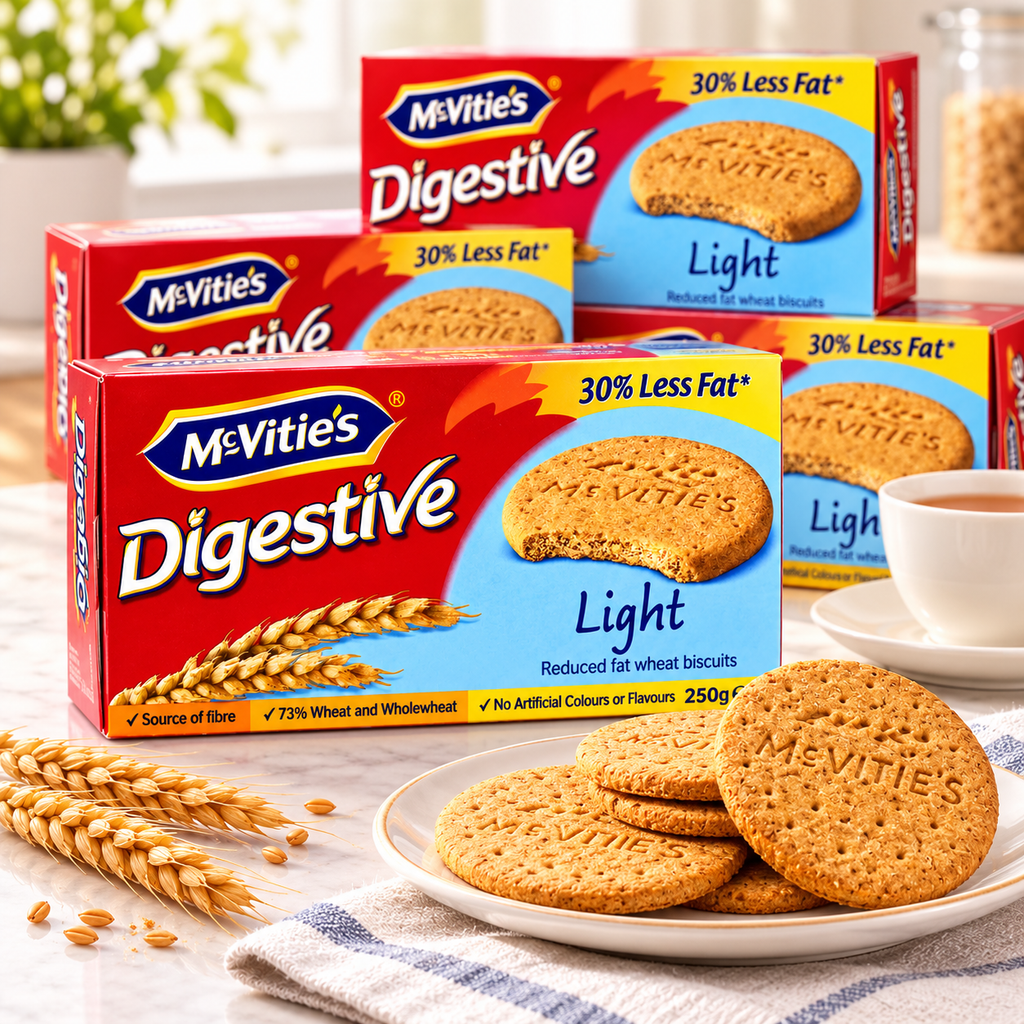 Bánh Quy Lúa Mì Nguyên Cám Ít Béo McVitie's Digestive Light - Hộp 250g