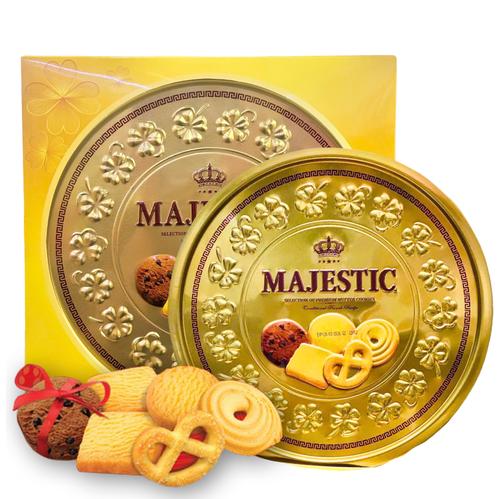 Bánh Quy Bơ Hộp Thiếc Majestic Đồng Tiền Vàng - 382g