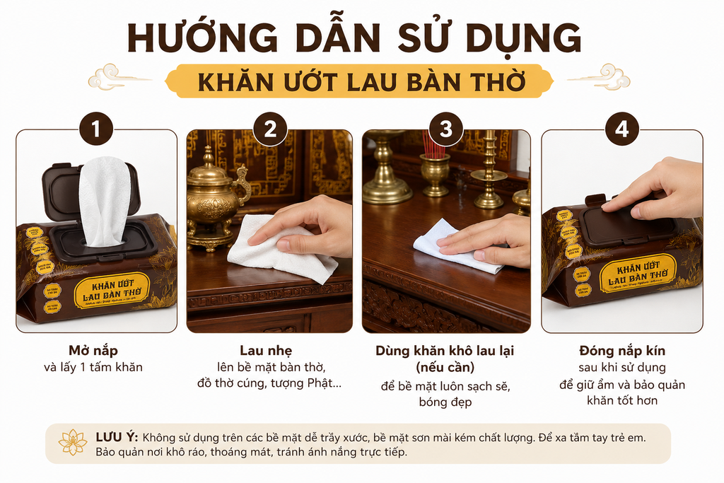 Khăn Ướt Lau Bàn Thờ - 300g