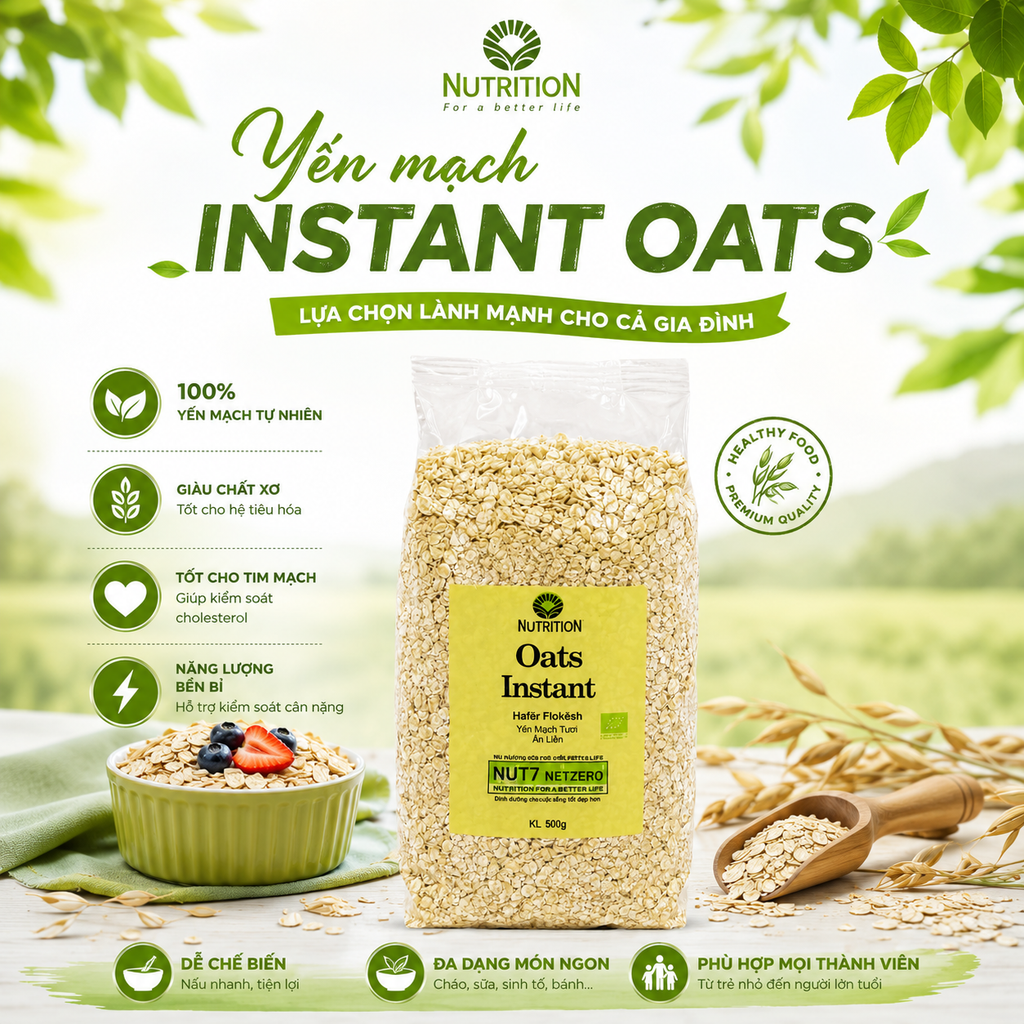 Yến Mạch Primal Nutrition Instant Oats - 500gr