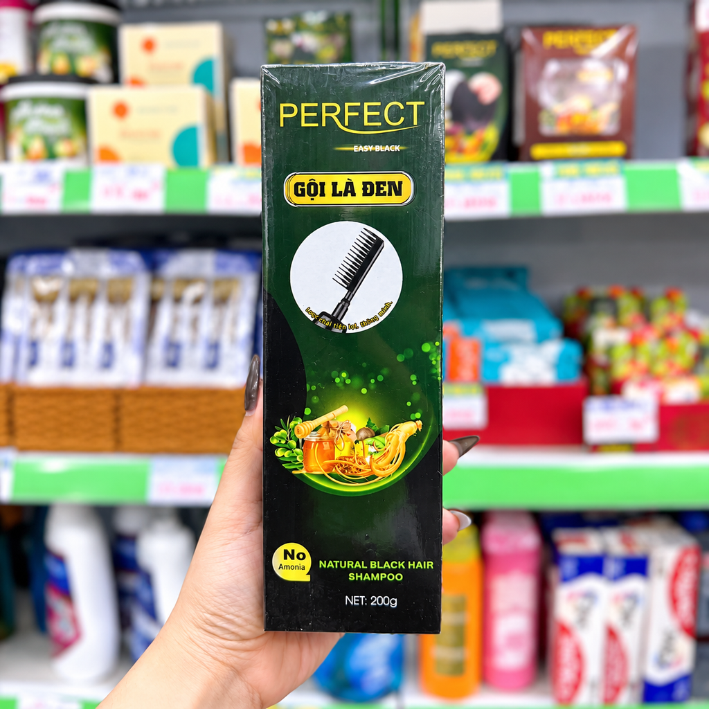 Gội Phủ Bạc Có Lược Perfect Easy Black - 200g