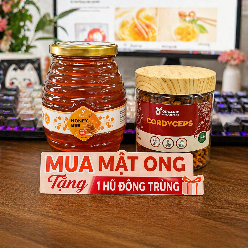Combo Mật Ong Và Đông Trùng Honey Bee (650G + 100G)