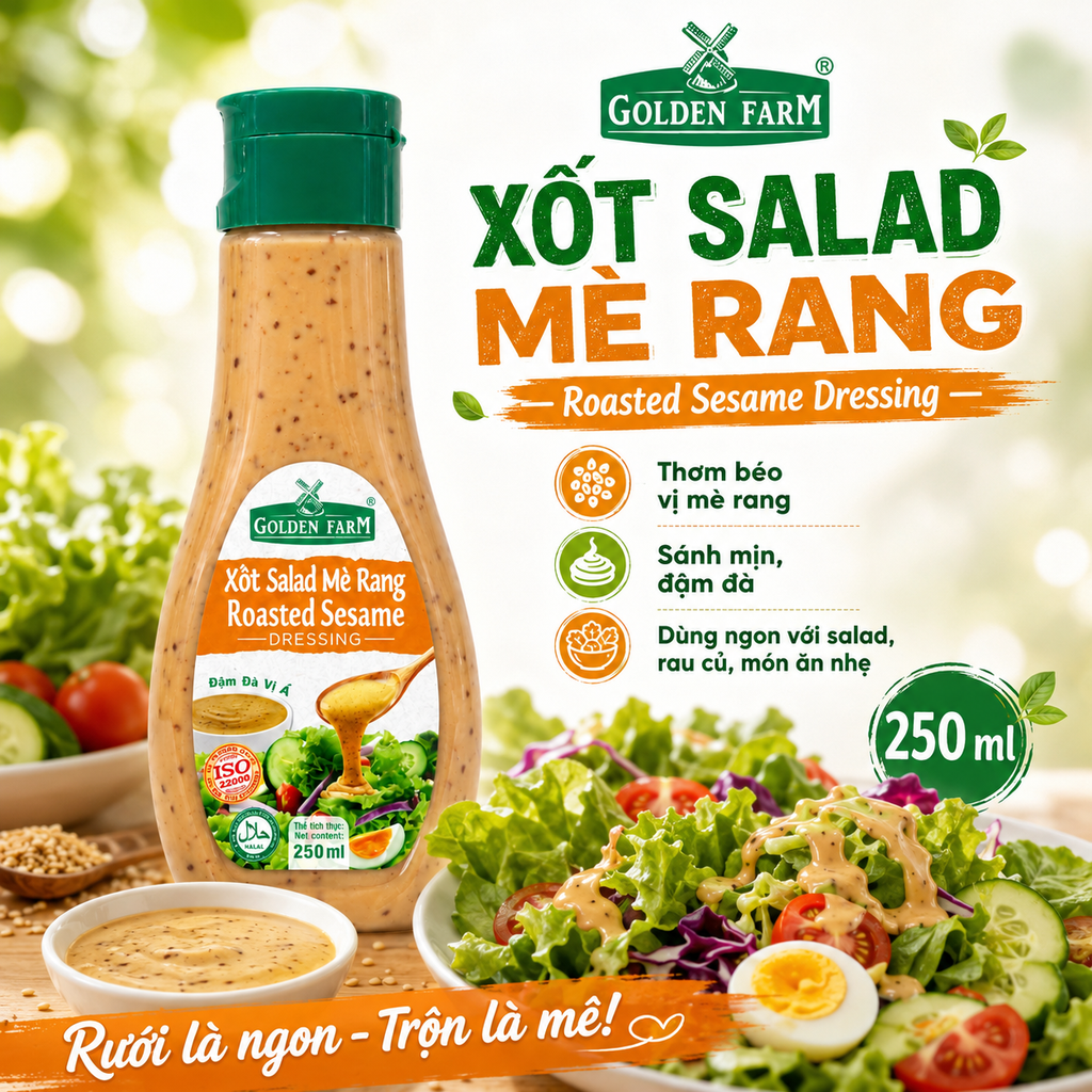 Xốt Salad Mè Rang Golden Farm - Chai 250ml