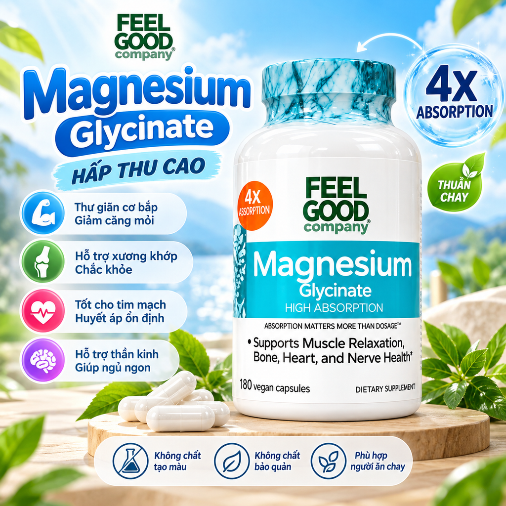 Viên Uống Feel Good Magnesium Mỹ- 180 Viên