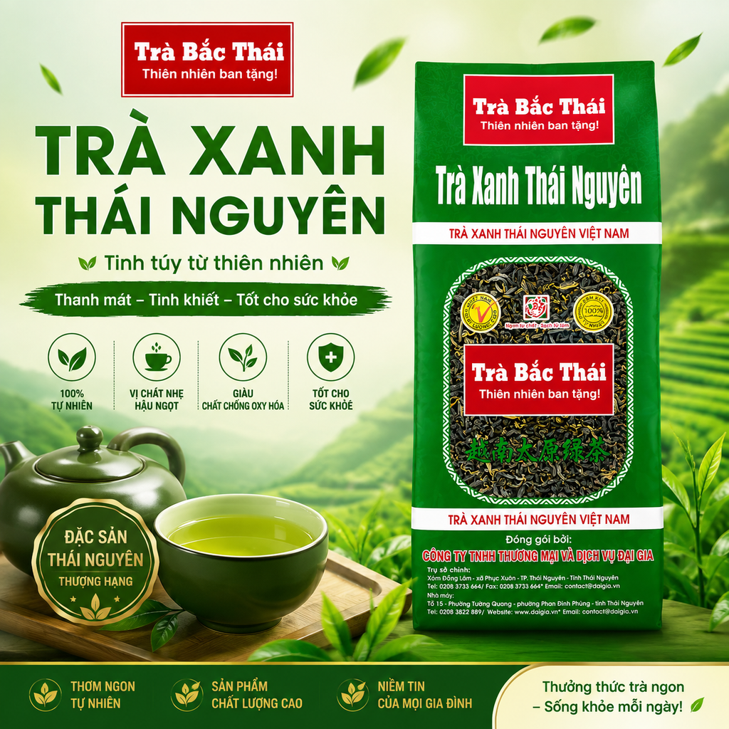 Trà Xanh Thái Nguyên Đại Gia Trà - 100g