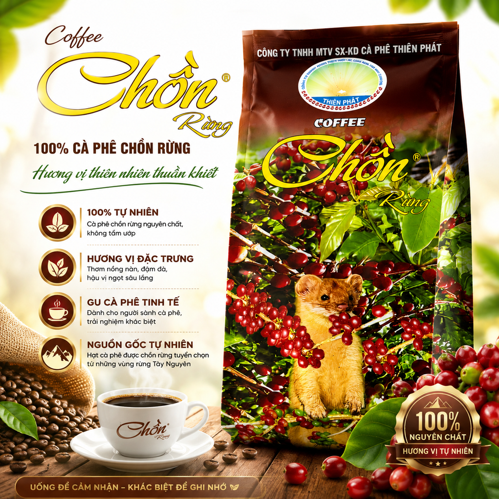 Cà Phê Chồn Rừng Thiên Phát - 500gr