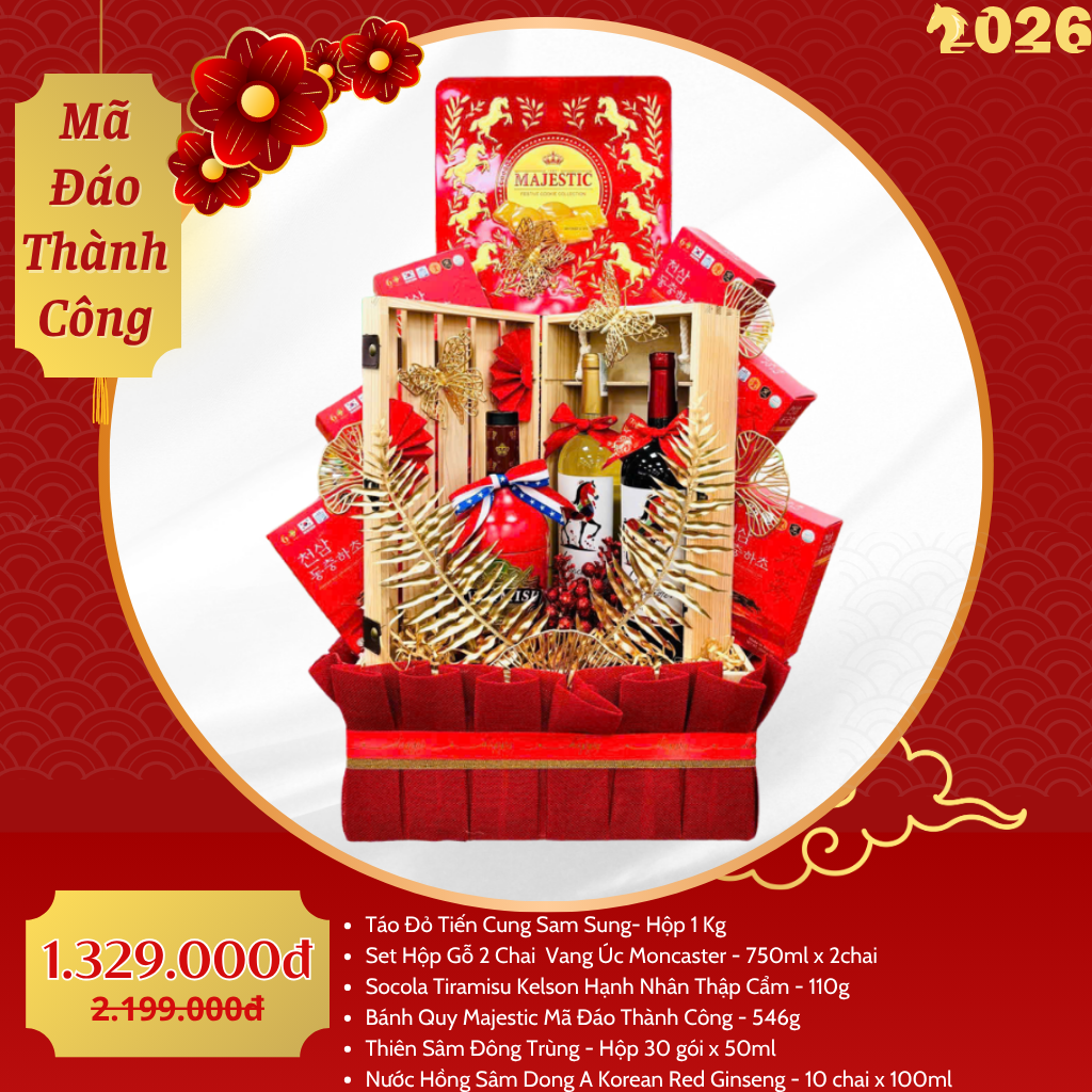 Giỏ Quà Tết Cao Cấp 2026 – Mã Đáo Thành Công