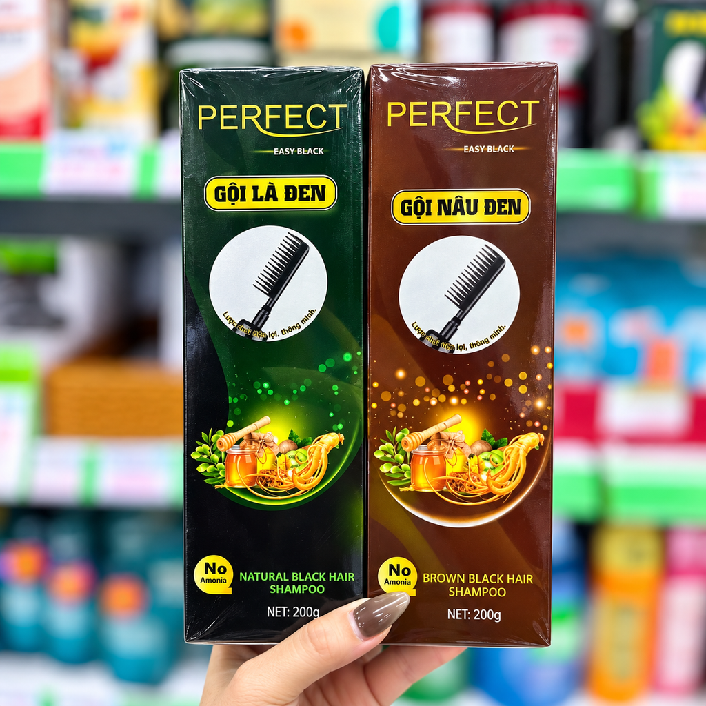 Gội Phủ Bạc Có Lược Perfect Easy Black - 200g