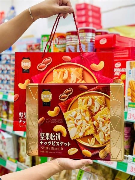 Bánh Quy Hộp Thiếc Hạt Ngũ Cốc Top Savor Đài Loan – 278g