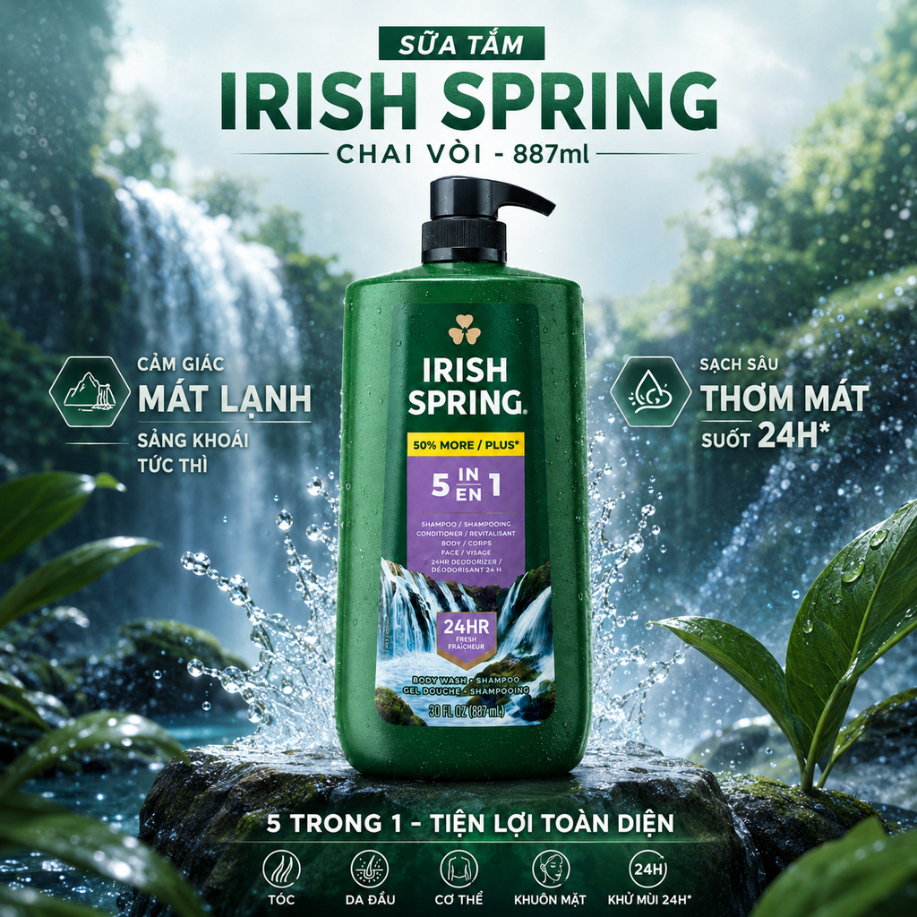 Sữa Tắm Irish Spring Chai Vòi - 887ml