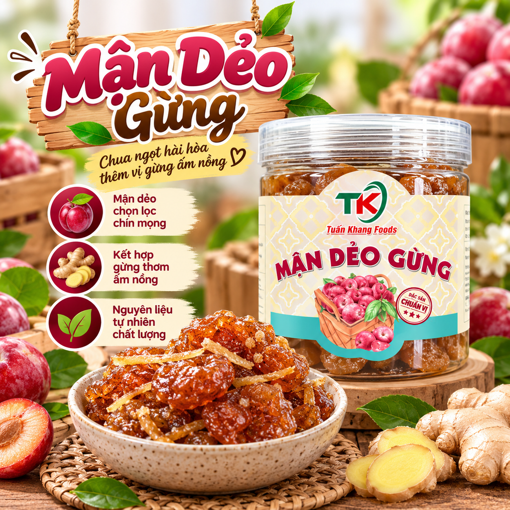 Mận Dẻo Gừng Tuấn Khang - 250g