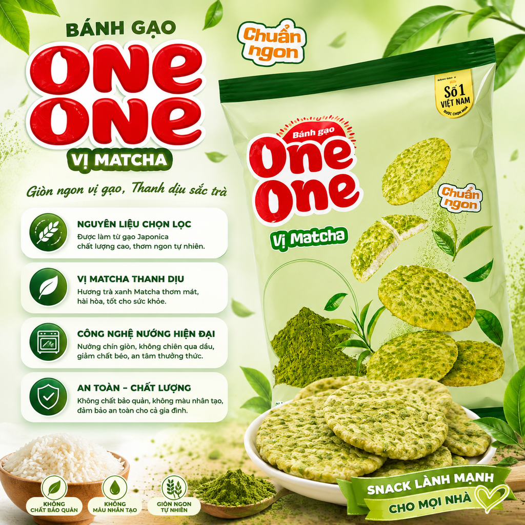 Bánh Gạo One One Vị Matcha - 115.7g