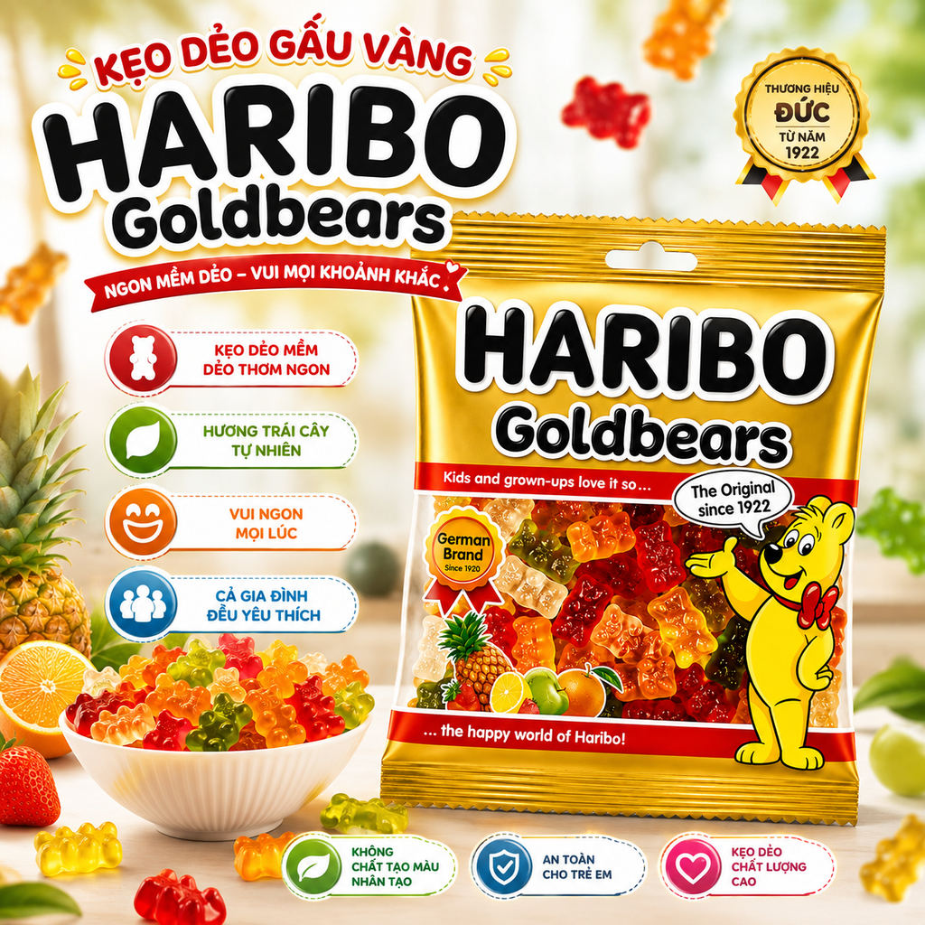 Kẹo Dẻo Haribo GoldBears - 80g