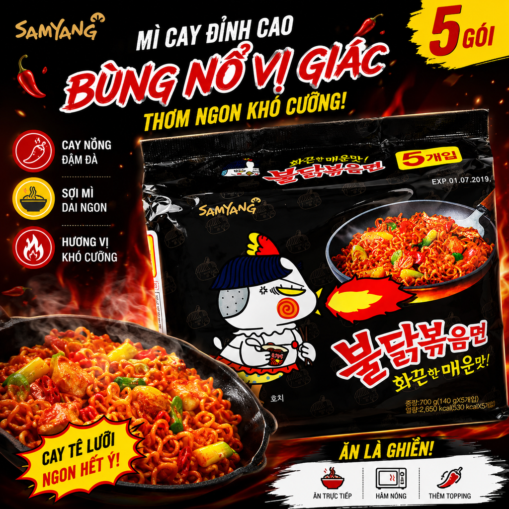Khô Gà Cay Samyang - Lốc 5 Gói