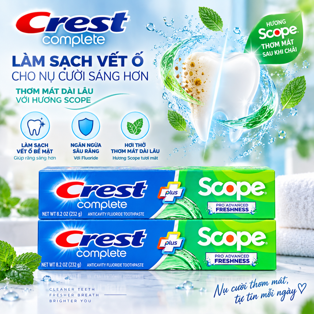 Kem Đánh Răng Crest Scope Extra Whitening - 232g