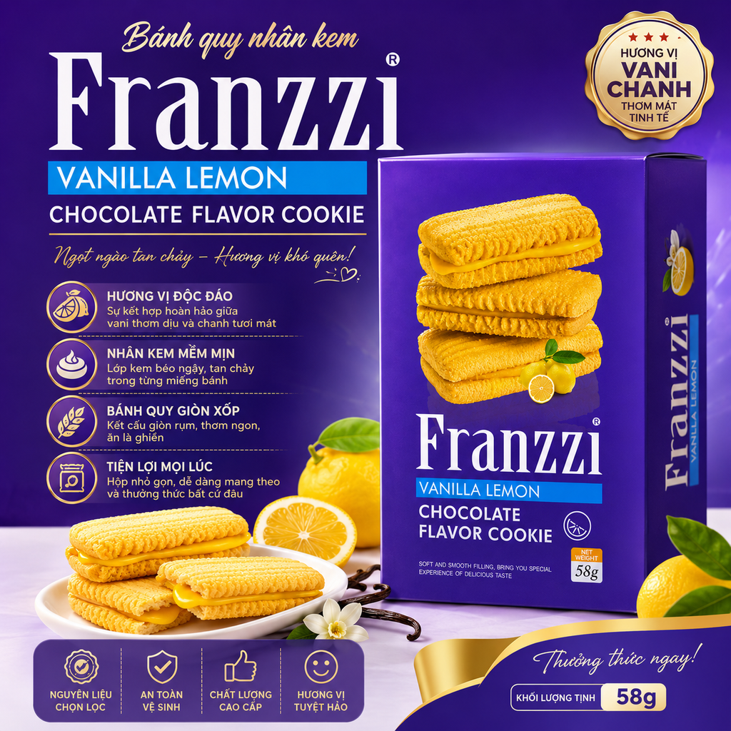 Bánh Franzzi Hương Chanh - 58g