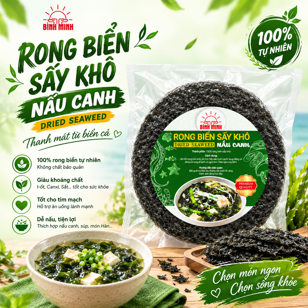 Rong Biển Sấy Khô Nấu Canh Bình Minh - 50g
