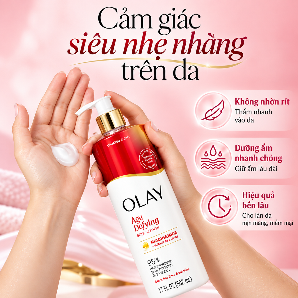 Dưỡng Thể Olay Regenerist Niacinamide Age Defying B3 - 502ml