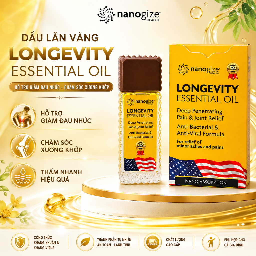 Dầu Lăn Vàng Longevity Essential Oil - 21ml