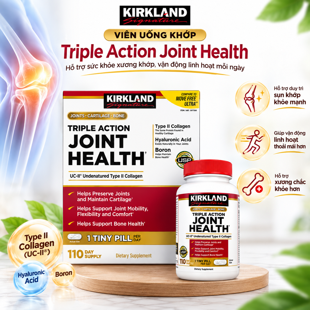 Viên Uống Khớp Kirkland Triple Action Joint Health - 110 Viên