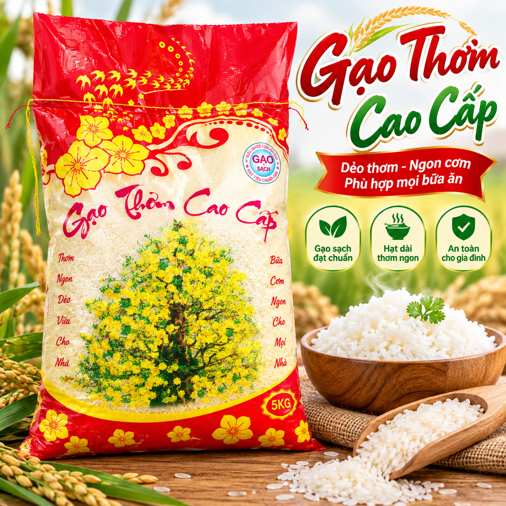 Gạo Thơm Cao Cấp - Túi 5kg
