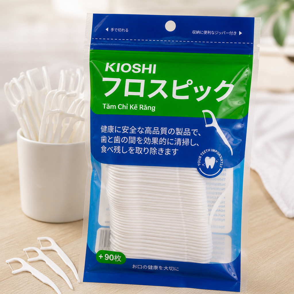 Chỉ Tăm Nha Khoa Kioshi - Túi 90 Cái