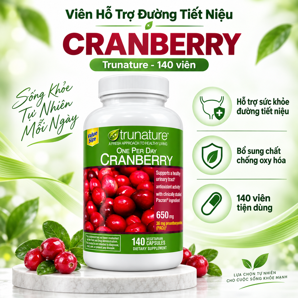 Viên Hỗ Trợ Đường Tiết Niệu Cranberry - 140 Viên
