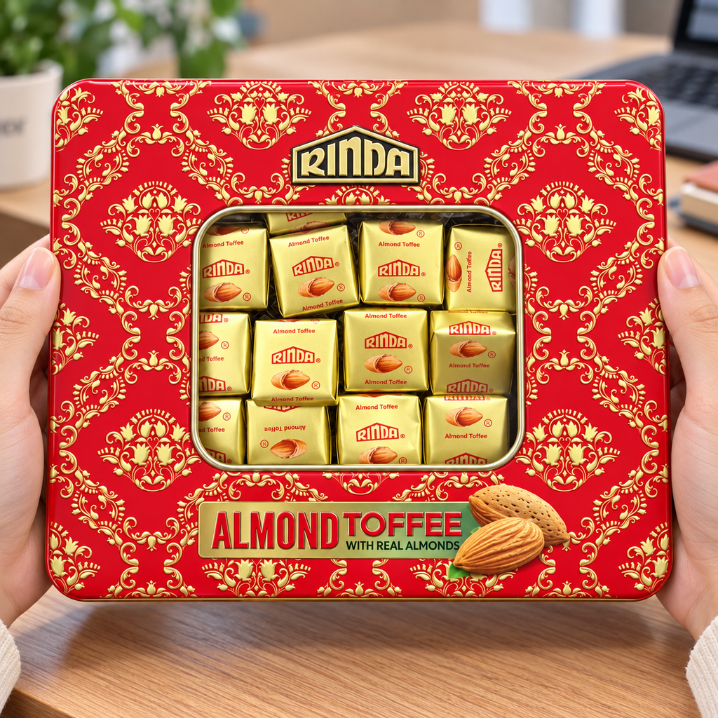 Kẹo Almond Toffee Rinda Hộp Thiếc - 100g
