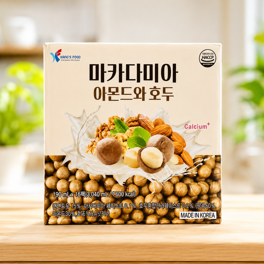 Sữa Hạt Macca Hạnh Nhân Óc Chó Canxi Hàn Quốc 190ml x 16 Hộp