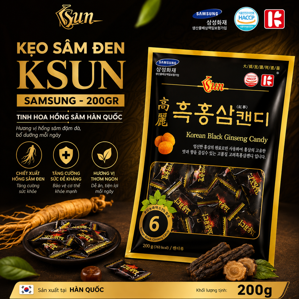 Kẹo Sâm Đen Ksun SamSung - 200g
