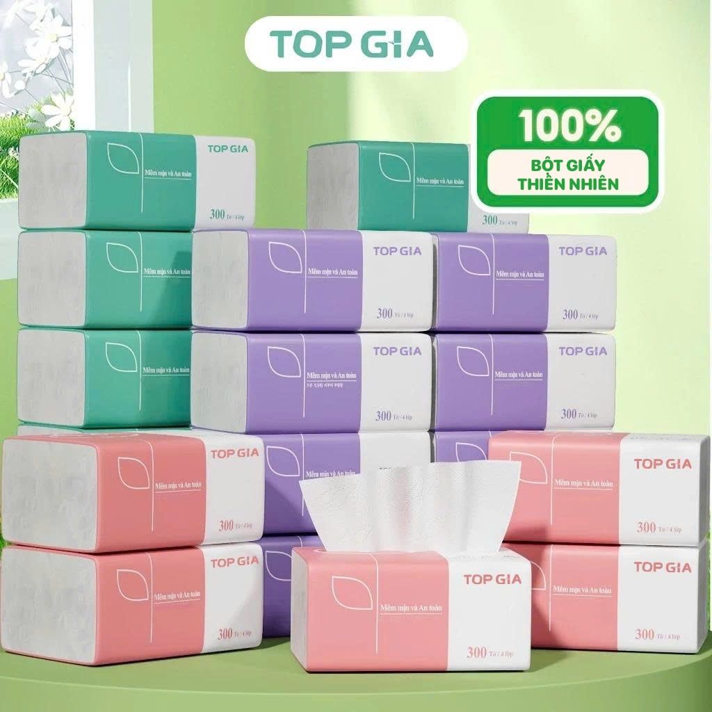 Khăn Giấy Cao Cấp Topgia 300 Tờ