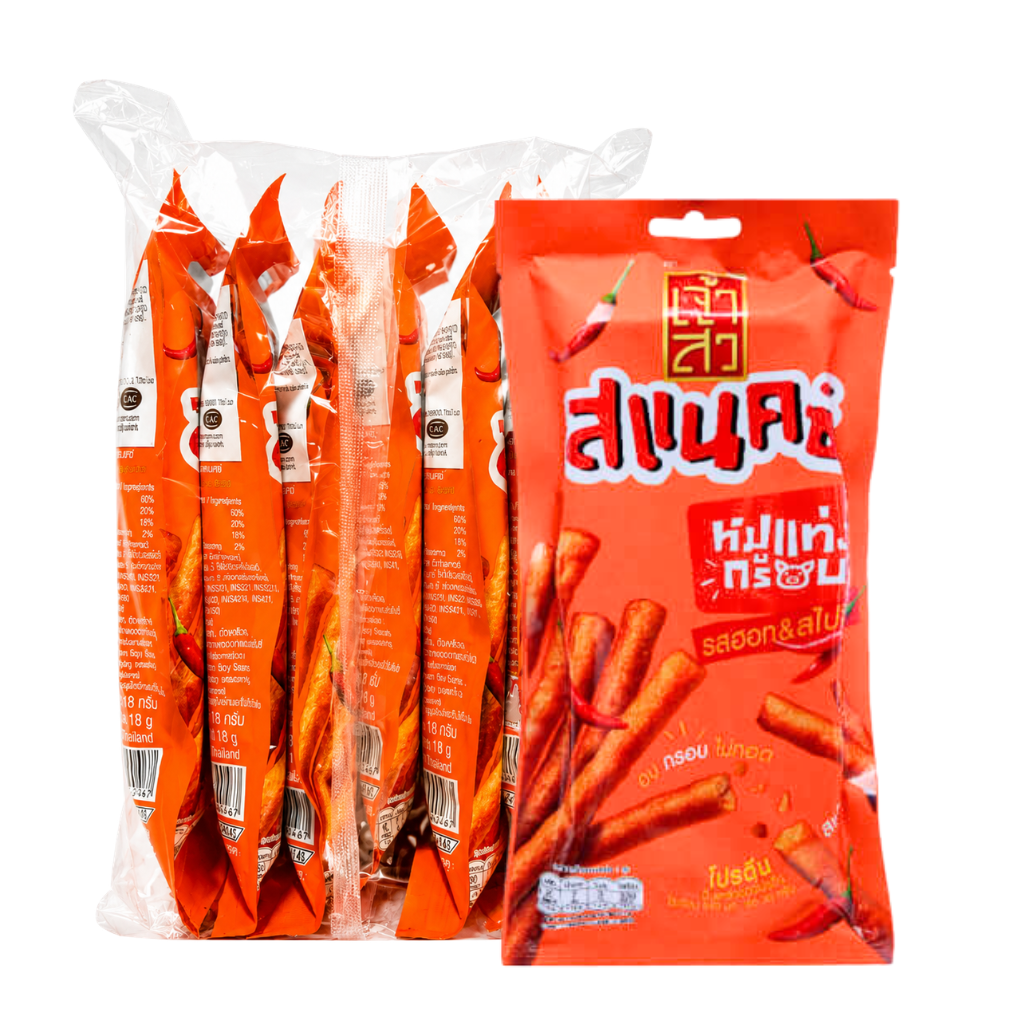 Lốc 6 Gói Que Thịt Heo Giòn Chaosua Snax - 6 Gói X 18G
