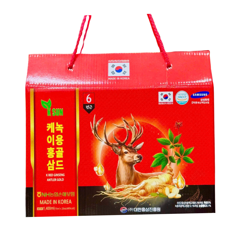Nước Hồng Sâm Nhung Hươu - 70ml x 20 Gói