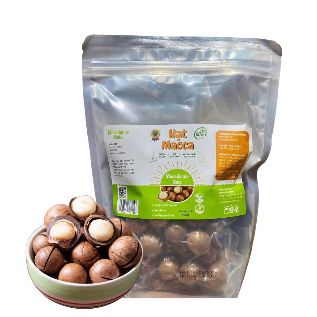 Hạt Macca Hưng Phát - Bịch 500g