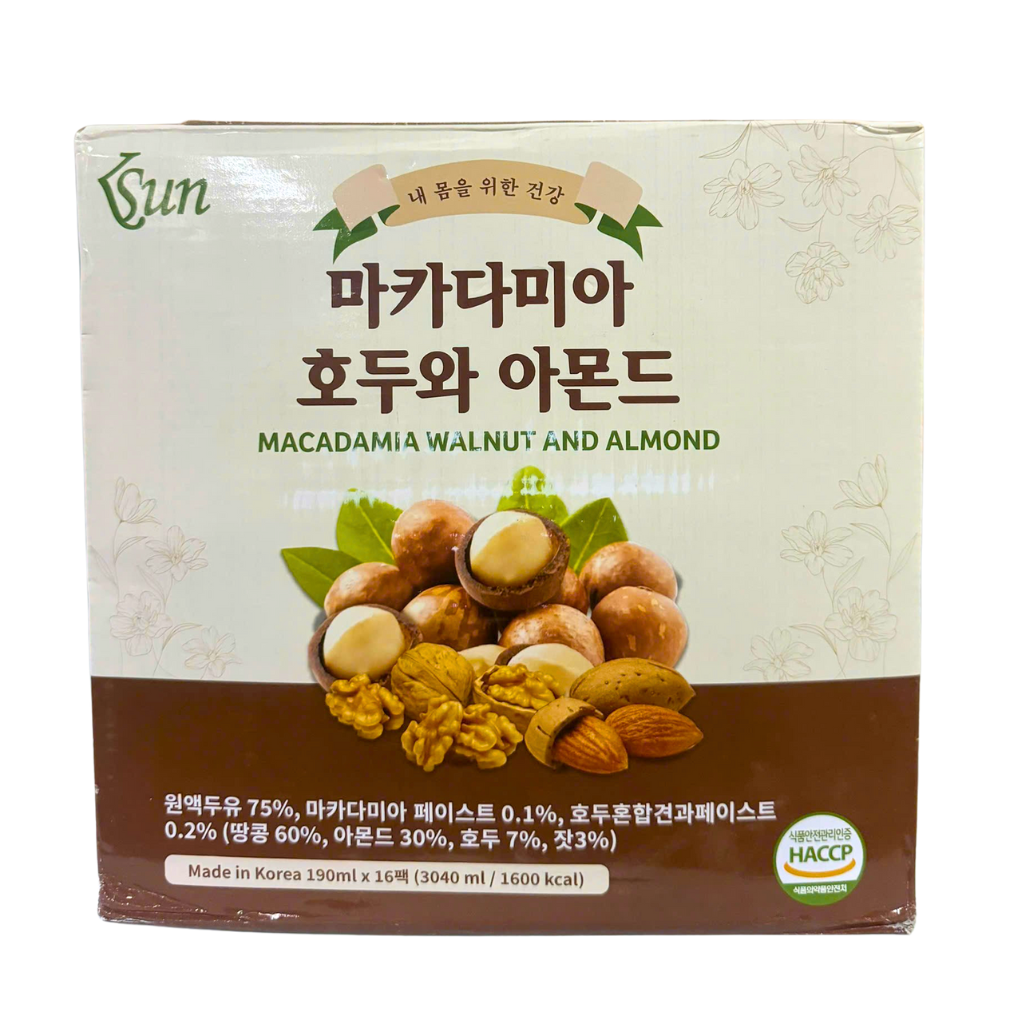 Sữa Hạt Maca Óc Chó Và Hạnh Nhân Hàn Quốc - 190ml X 16 Hộp