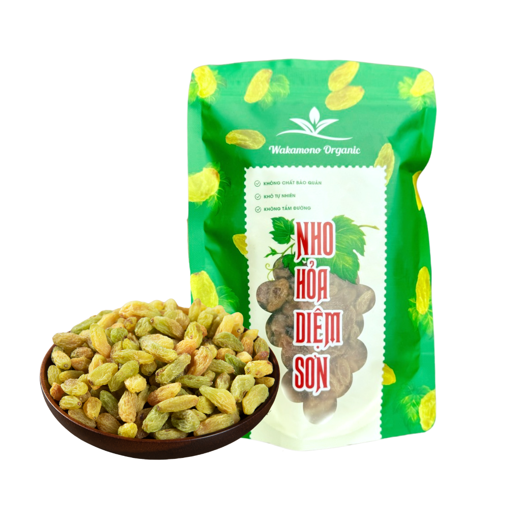 Nho Xanh Hỏa Diệm Sơn Wakamono Organic – Hộp 300g