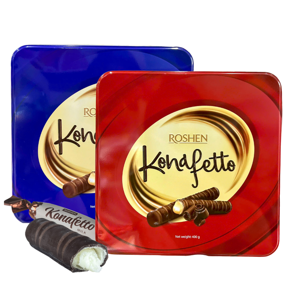 Bánh Ống Socola Hạt Dẻ Nhân Kem Roshen Konafetto Rolled Wafers – 400g