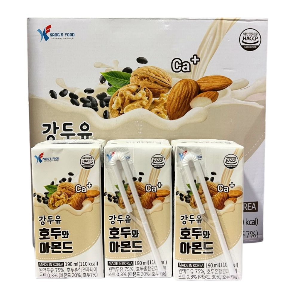 Sữa Hạt Óc Chó Hạnh Nhân Kang Food Hàn Quốc - 190ml x 16 Hộp