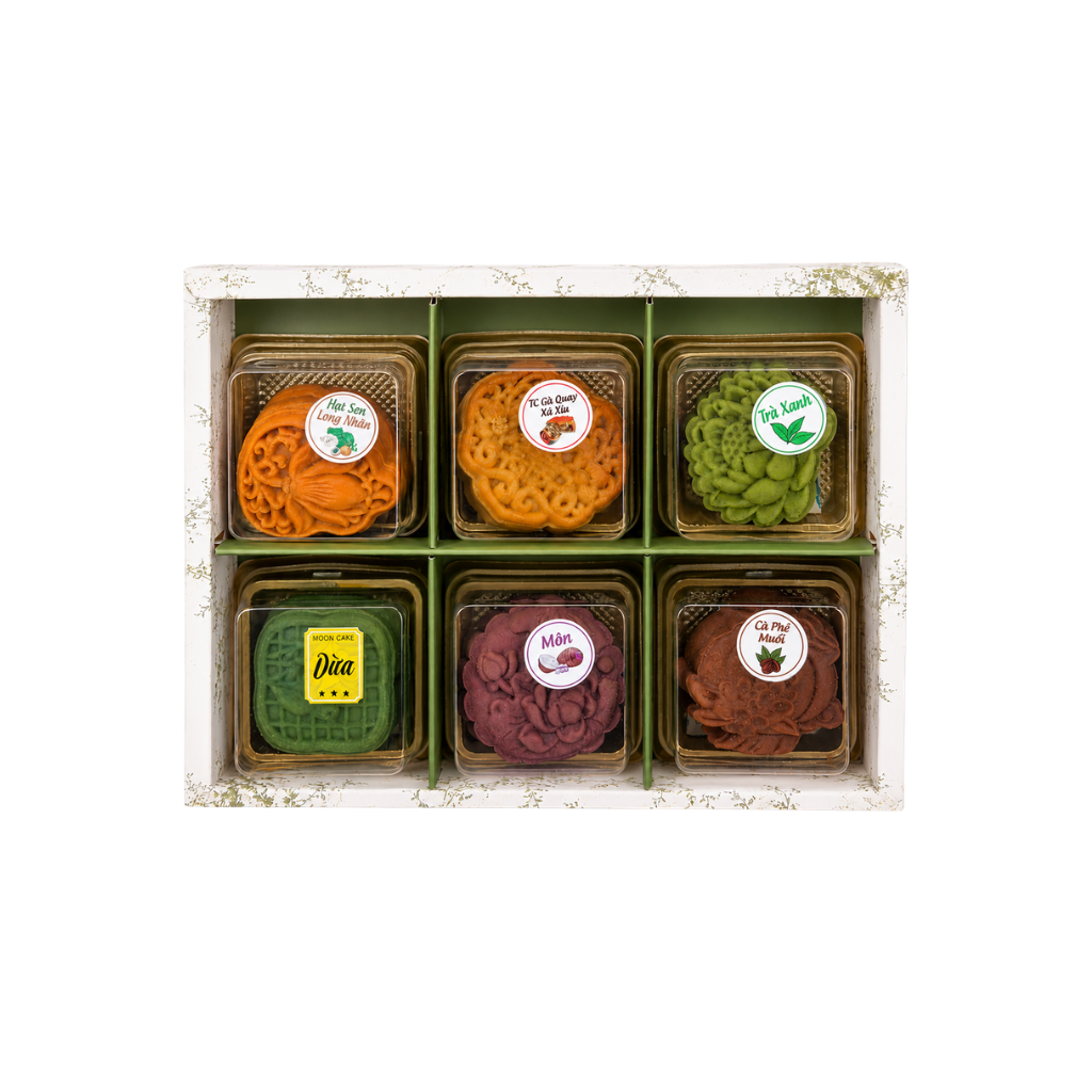 Bánh Trung Thu Túi Xách Nguyệt Lâm Mix 6 Vị - Hộp 6 cái