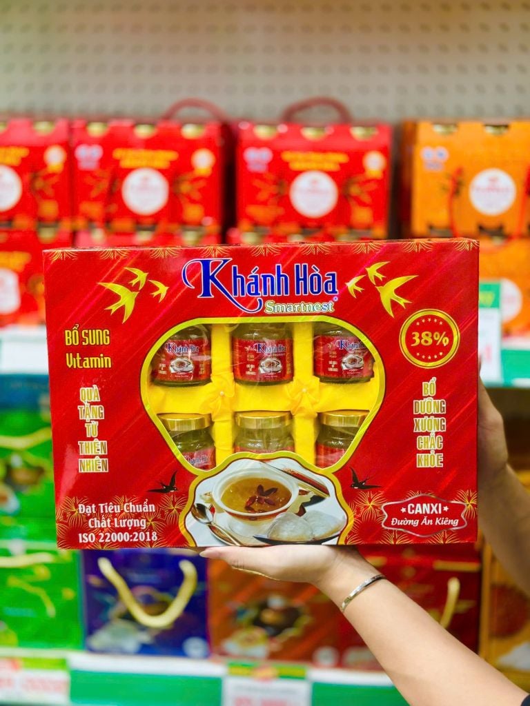 Yến Smart Nest Khánh Hòa 38% –  Hộp 6 lọ x 70ml – Canxi – Đường Ăn Kiêng