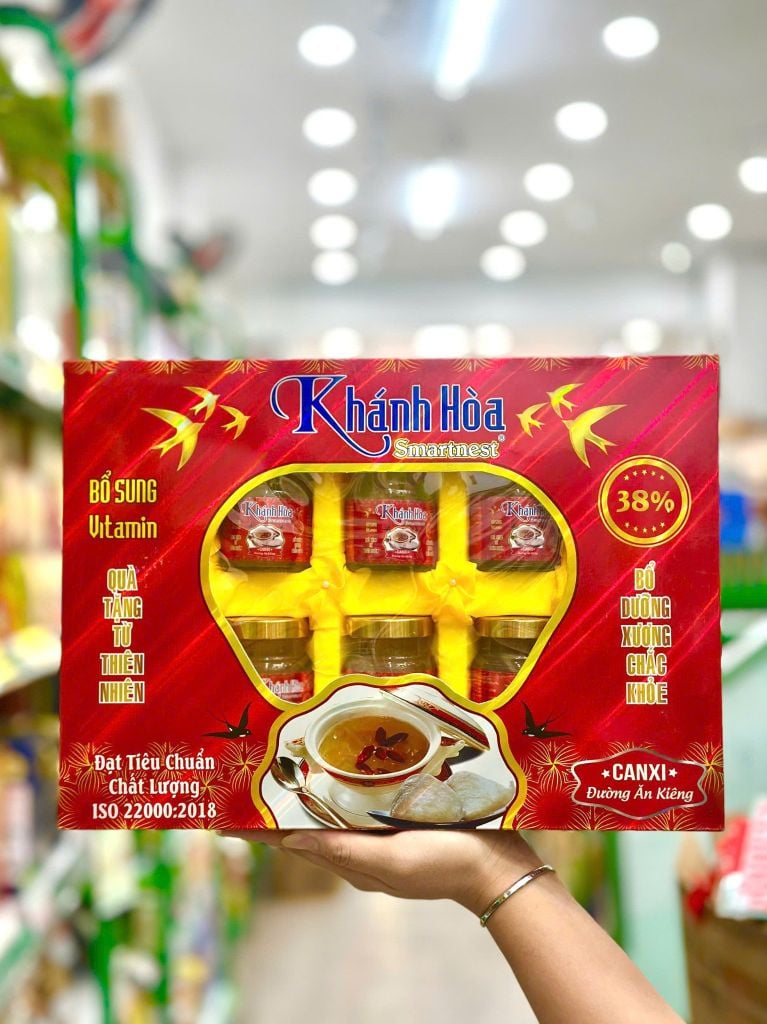 Yến Smart Nest Khánh Hòa 38% –  Hộp 6 lọ x 70ml – Canxi – Đường Ăn Kiêng
