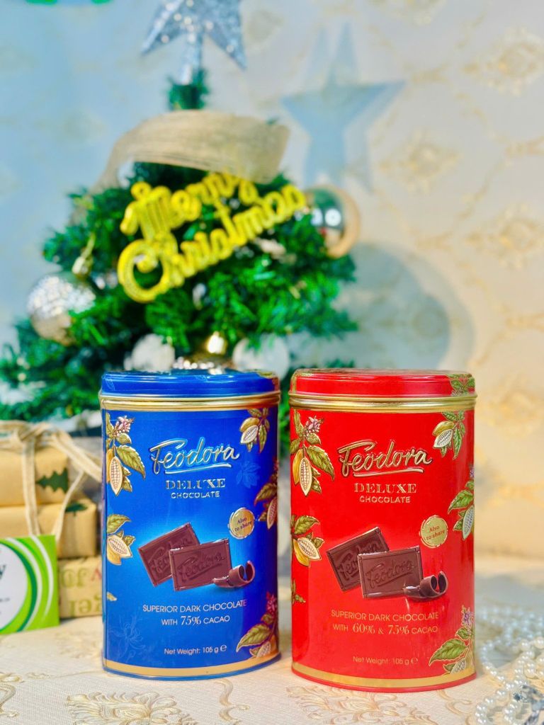 Socola Hộp Thiếc Feodora   60% & 75% Cacao Đức - 150G