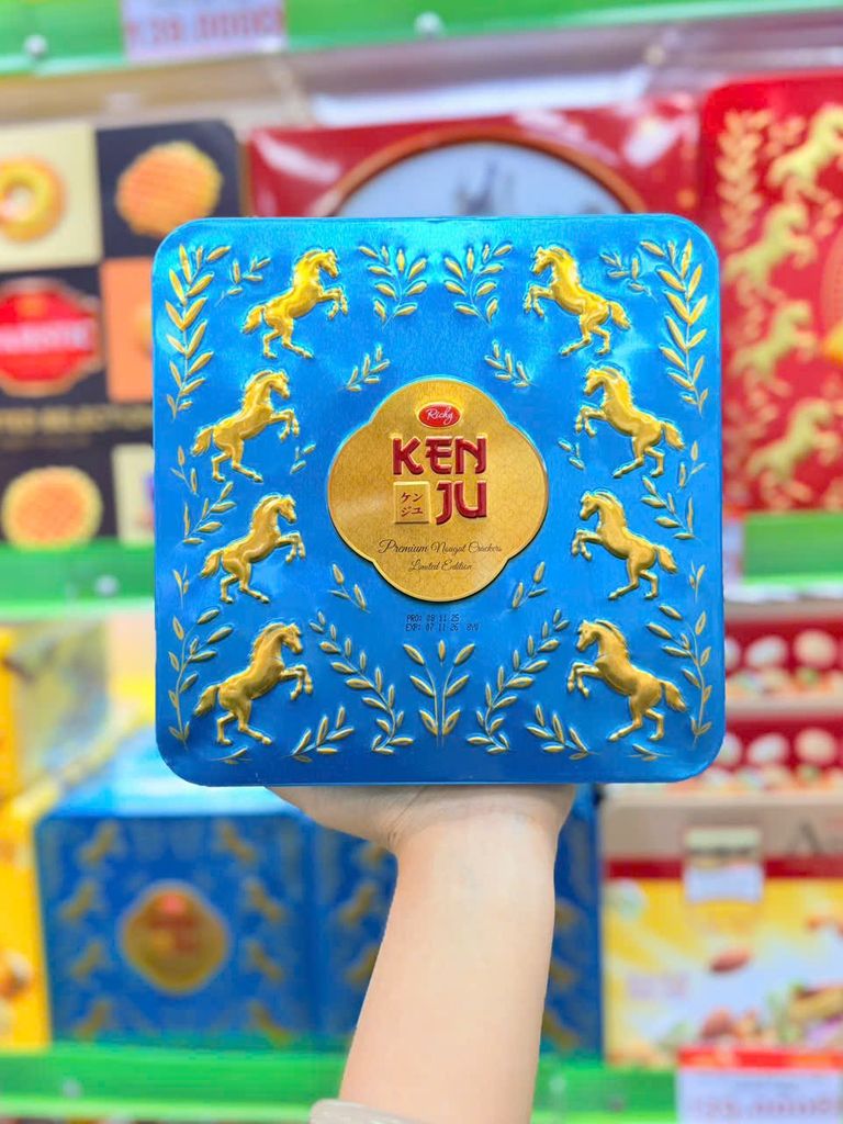 Bánh Quy Hộp Thiếc Kenju Nougat Kem Sữa Cao Cấp – 217g
