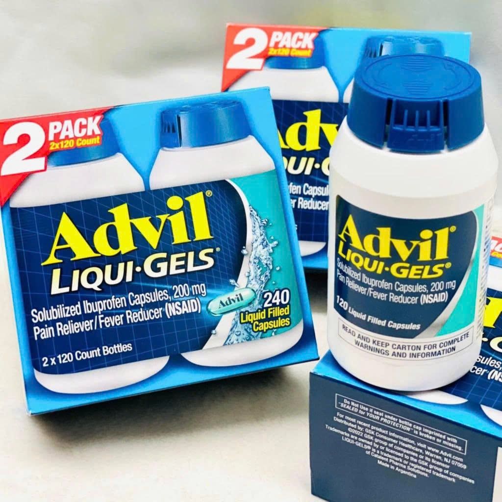 Cặp Viên Uống Hạ Sốt Advil Cao Cấp – 240 Viên