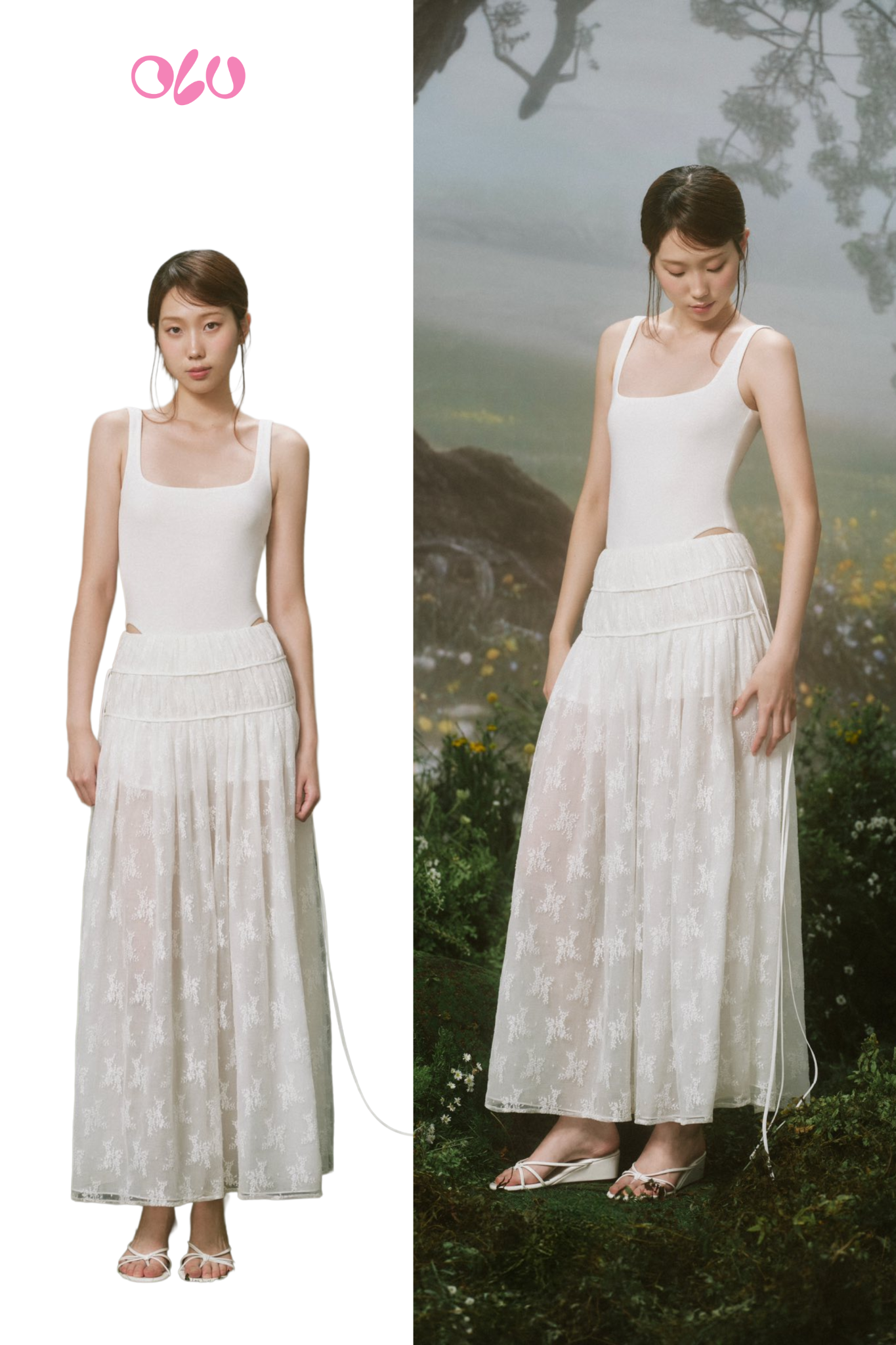 Chân váy Chiffon Side Tie Maxi Skirt nhiều màu