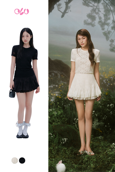  Chân váy Pleated Layered Mini Skirt nhiều màu 