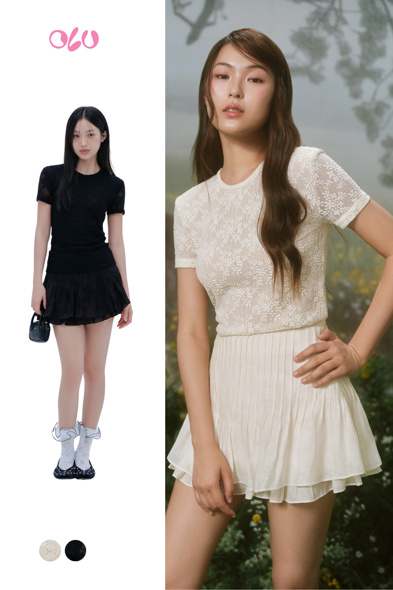 Áo Fleur Lace Short Sleeve Top nhiều màu